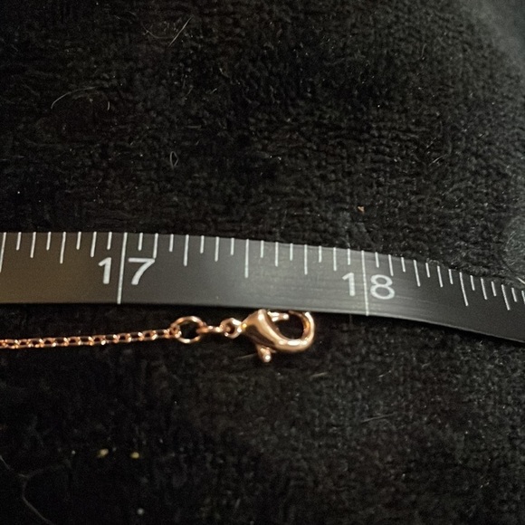 Rose gold, created pink sapphire with CZ accents fashion necklace 17” - Picture 11 of 11